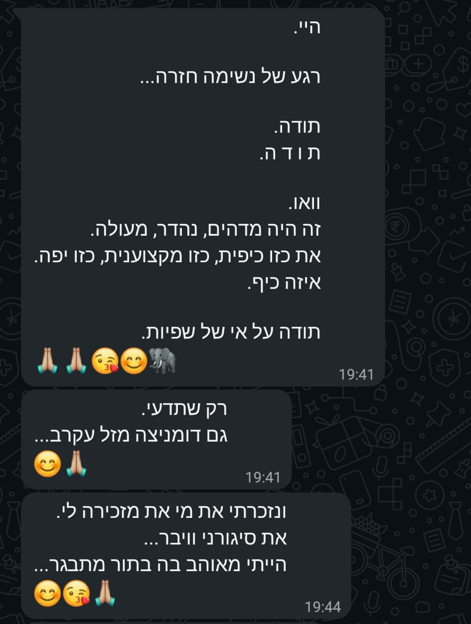 תגובת לקוח אמיתית מוואטסאפ 2
